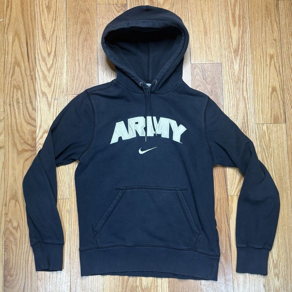 Nike Army Black Knights Center Swoosh Hoodie Sweatshirt Size Small Embroidered